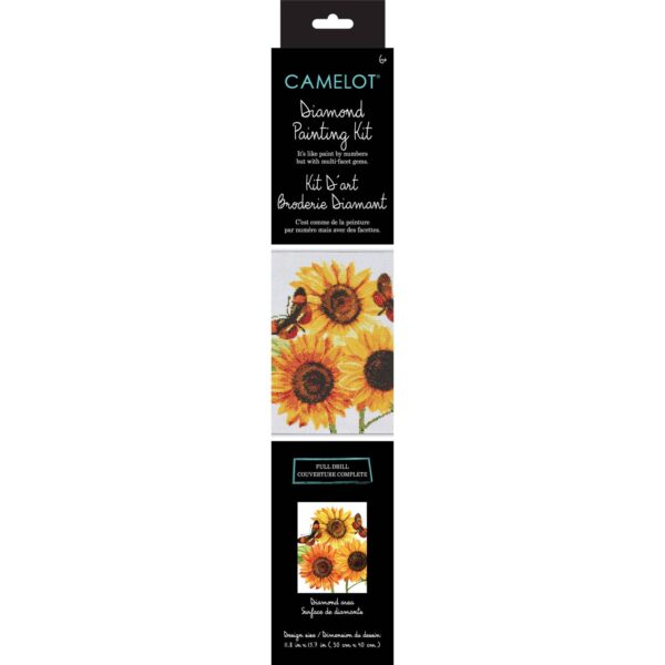 Sunflowers and Butterflies Diamond Painting Kit: 01 Multi - Image 2