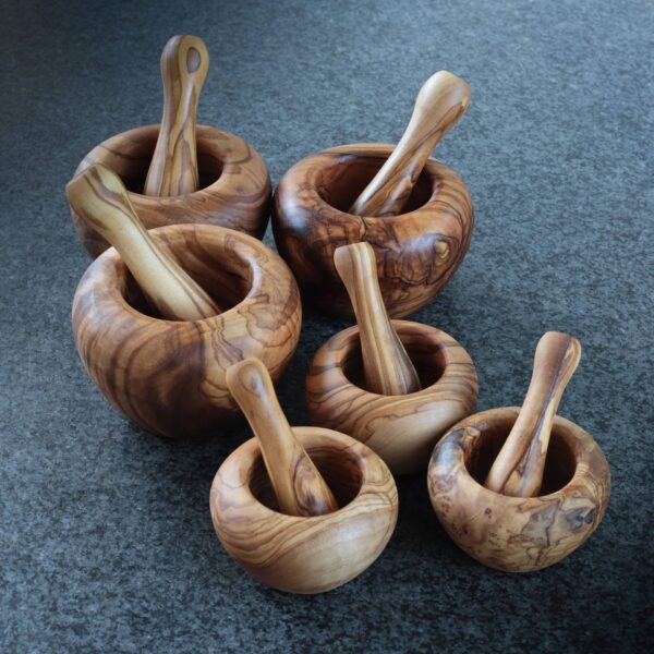 SEGGIANO Mortar Medium with pestle Olive Wood Handcrafted - Image 3