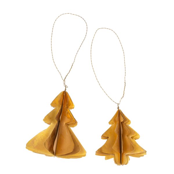 Brass Tree Origami Ornament L - Image 2