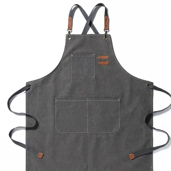 Heavy Cotton Canvas Cross Back Aprons: Blue - Image 10