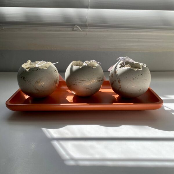 Mini Moon Candle | Sphere Concrete Candle: Moroccan Cashmere - Image 2