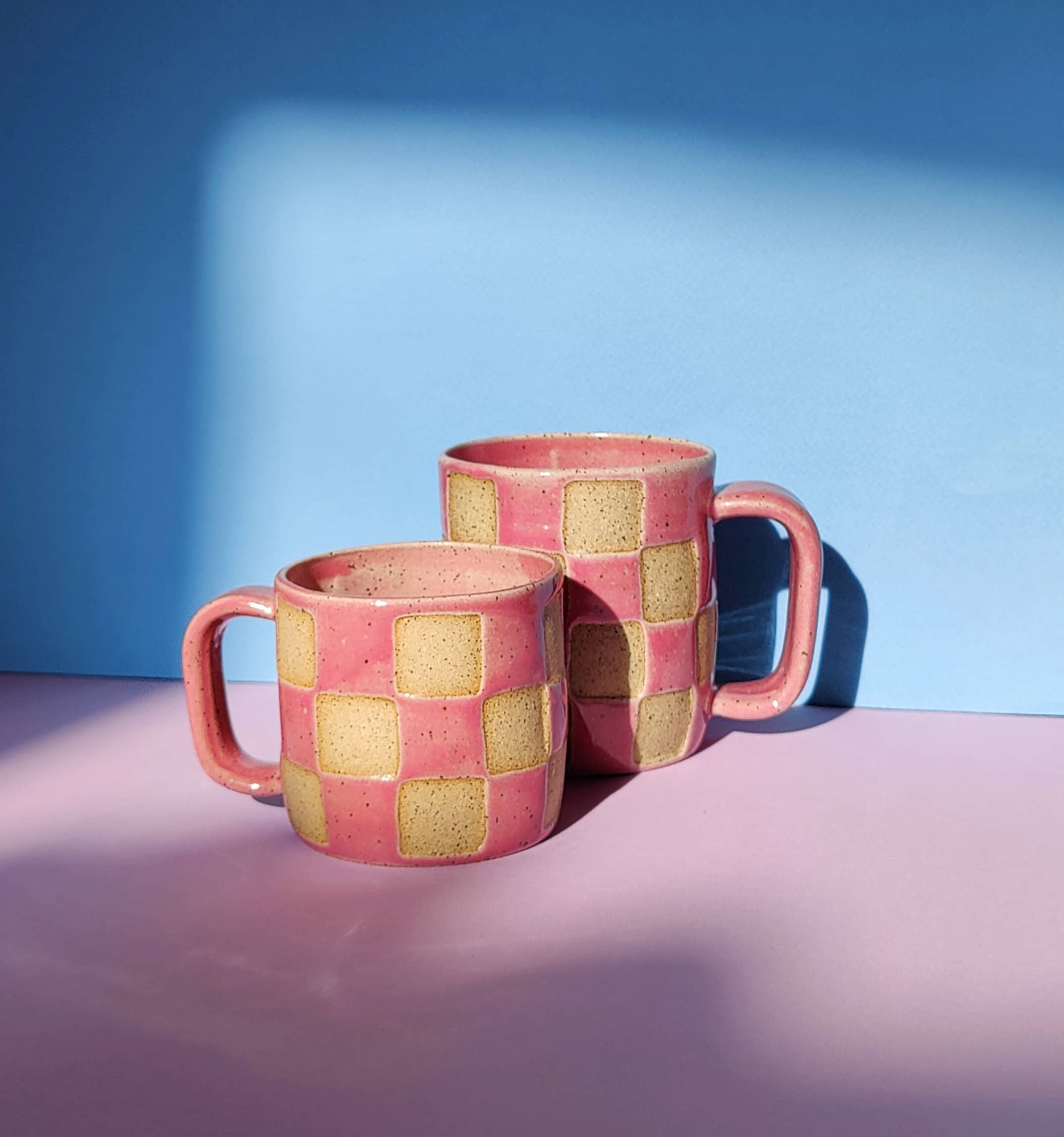 Osso Ceramics - Checkerboard Mug in Glossy Pink - Image 2