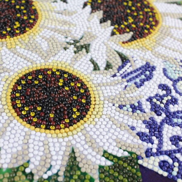 White Sunflowers Diamond Painting Kit - Image 6
