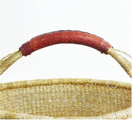 The African Home Goods - Large African Ghana Bolga Basket | Dye Free | 14"-16" - Image 6