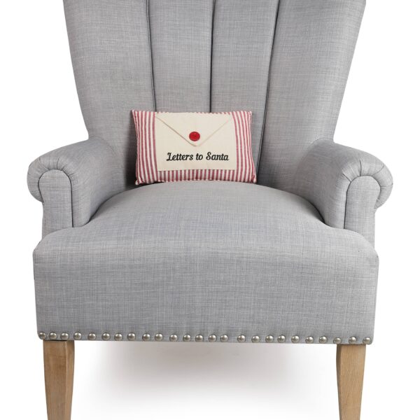 Peking Handicraft - Letter To Santa Embroidered Words W/Button Encloser Pillow - Image 3