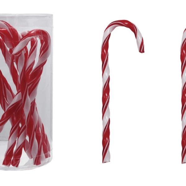 Plastic Candy Cane Drink Stirrers 5" with Stripes, Set of 10