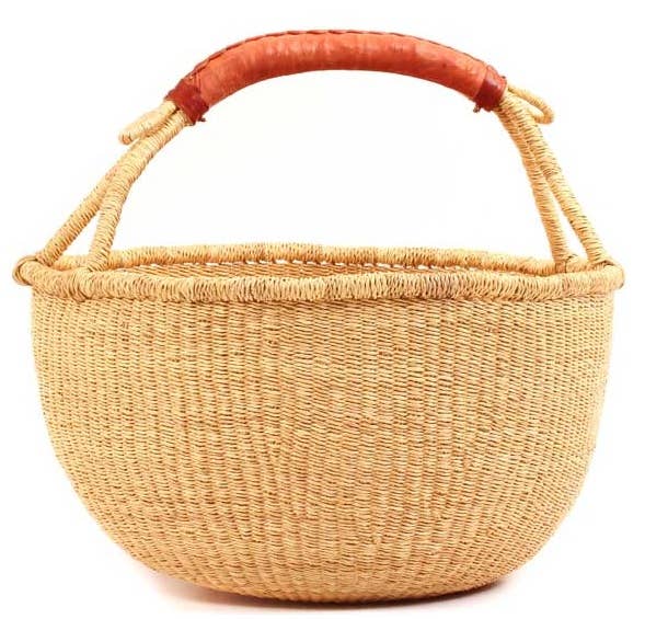 The African Home Goods - Large African Ghana Bolga Basket | Dye Free | 14"-16" - Image 3
