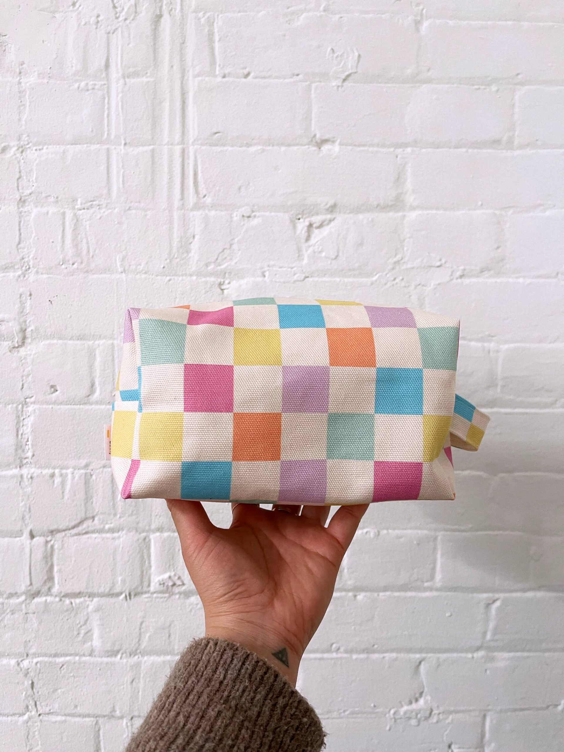 Freon Collective - Makeup Bag - Pastel Grid - Image 4