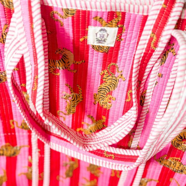 Tiger Lily | Large Quilted Tote Bag - Image 2