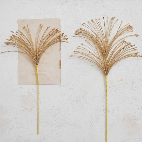 Metal & Glass Beaded Spray, Gold Finish - Image 2
