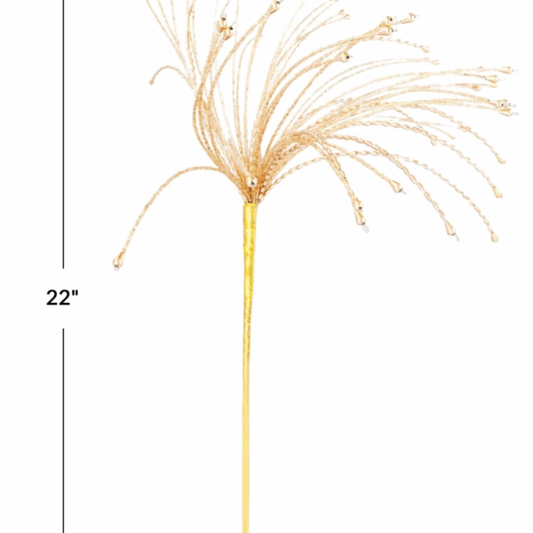 Metal & Glass Beaded Spray, Gold Finish - Image 3