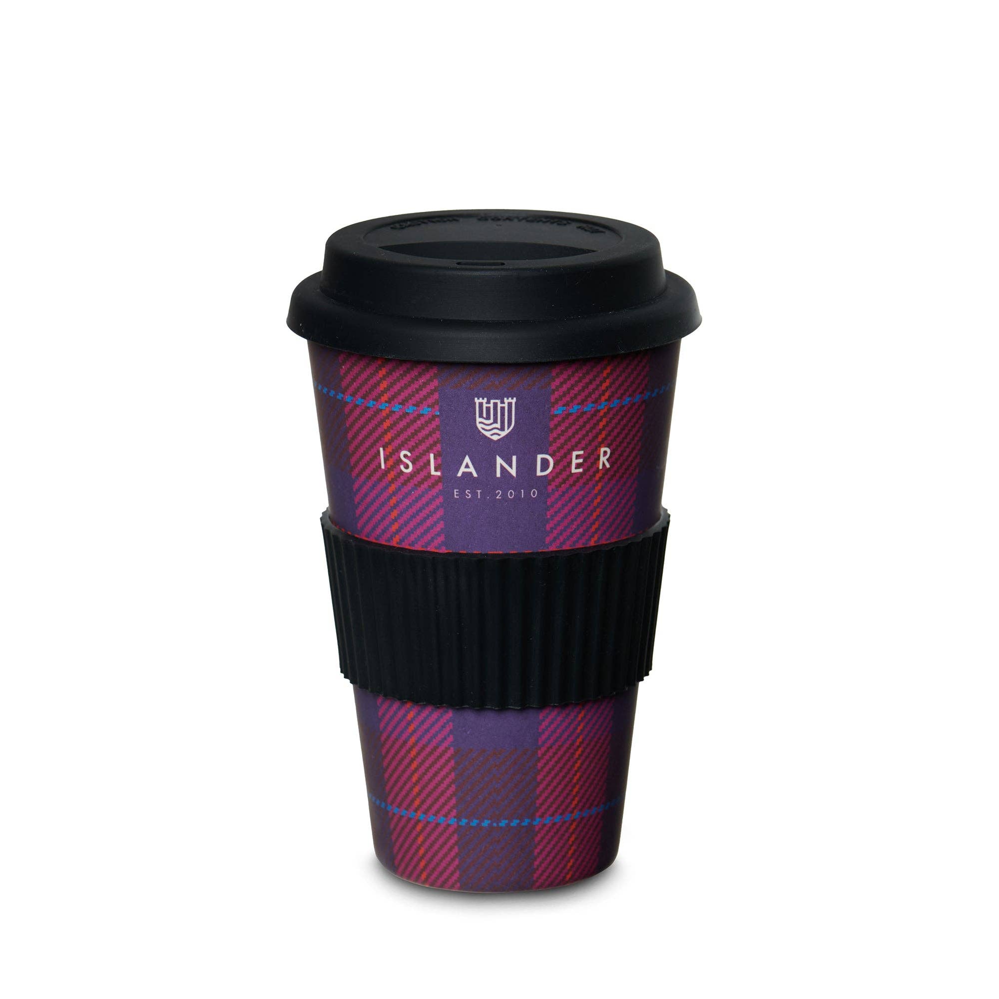 Islander Bamboo Coffee Cup: Blue Tartan - Image 5
