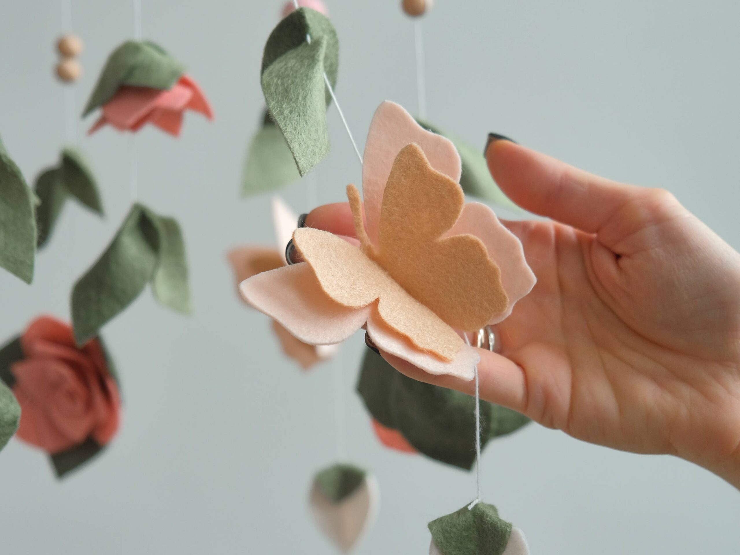 ChilDreams - Flower Baby Mobile - Butterfly Crib Mobile - Floral Nursery - Image 3