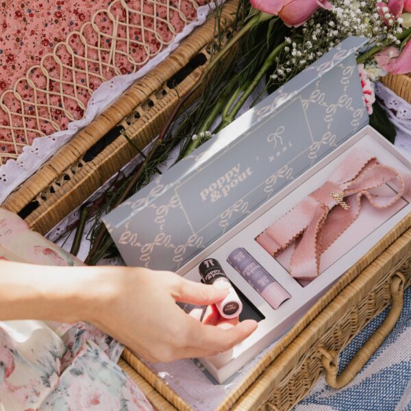 Gift Set, Coquette Lip Balm Trio + Kaxi Hair Bow - Image 2