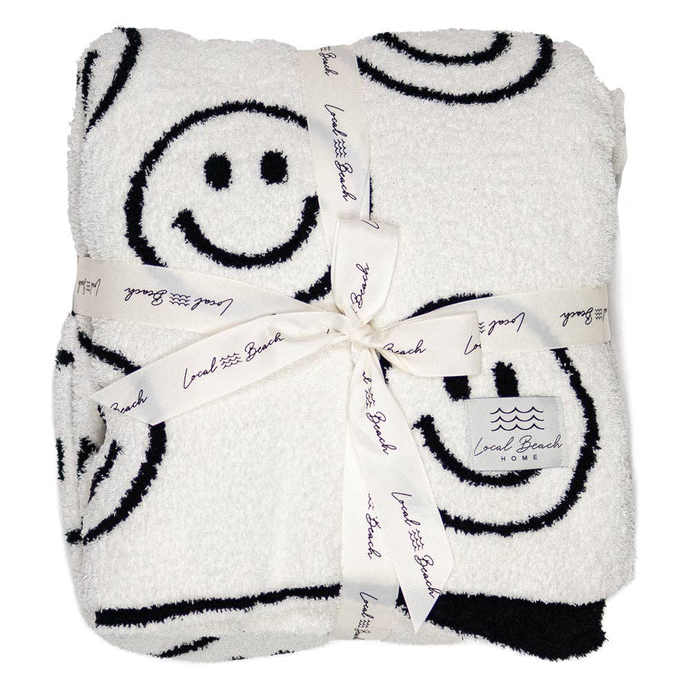 Smiley Luxe Home Blanket: New Neon Citron/Blue - Image 5