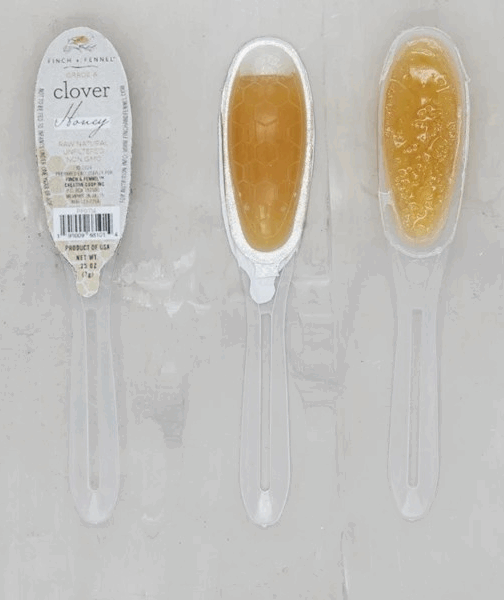 .25 oz. Grade A Unfiltered Clover Honey Filled Single Use Spoons