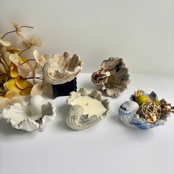 Selene Shell - Concrete Shell Bowl-Dish | Coastal Decorative: Earth Fusion - Image 5