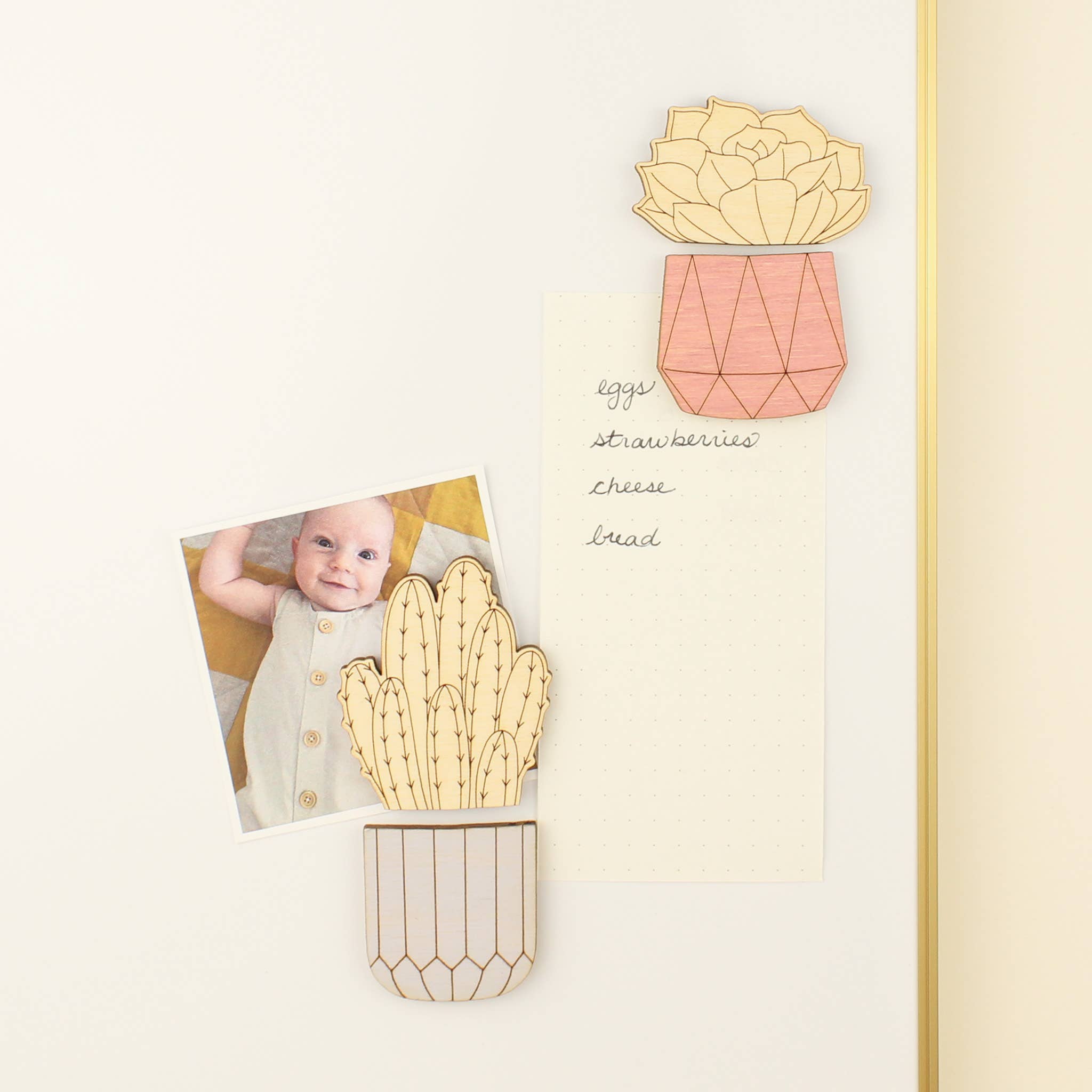 Wood House Plant Magnets | Lola Succulent | Plant Lover Gift - Image 3
