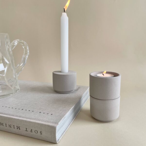 o cactuu - Modular candle holder Grey - NEW - Ceramic - Image 2