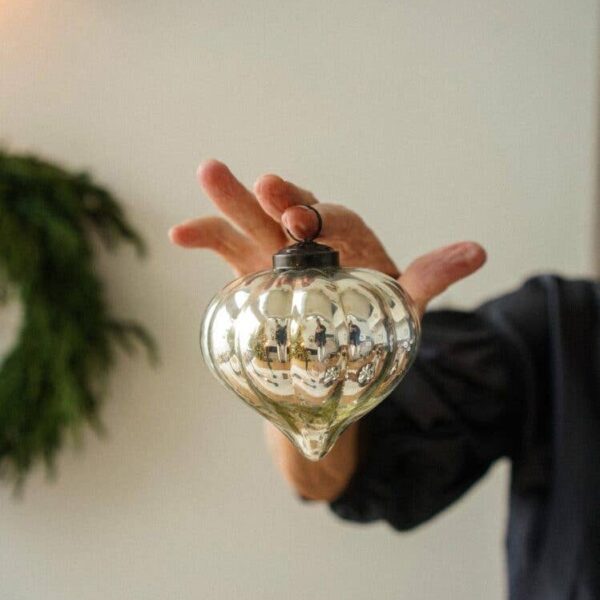 Silverfrost Holiday Onion Ornament, Silver - Image 2