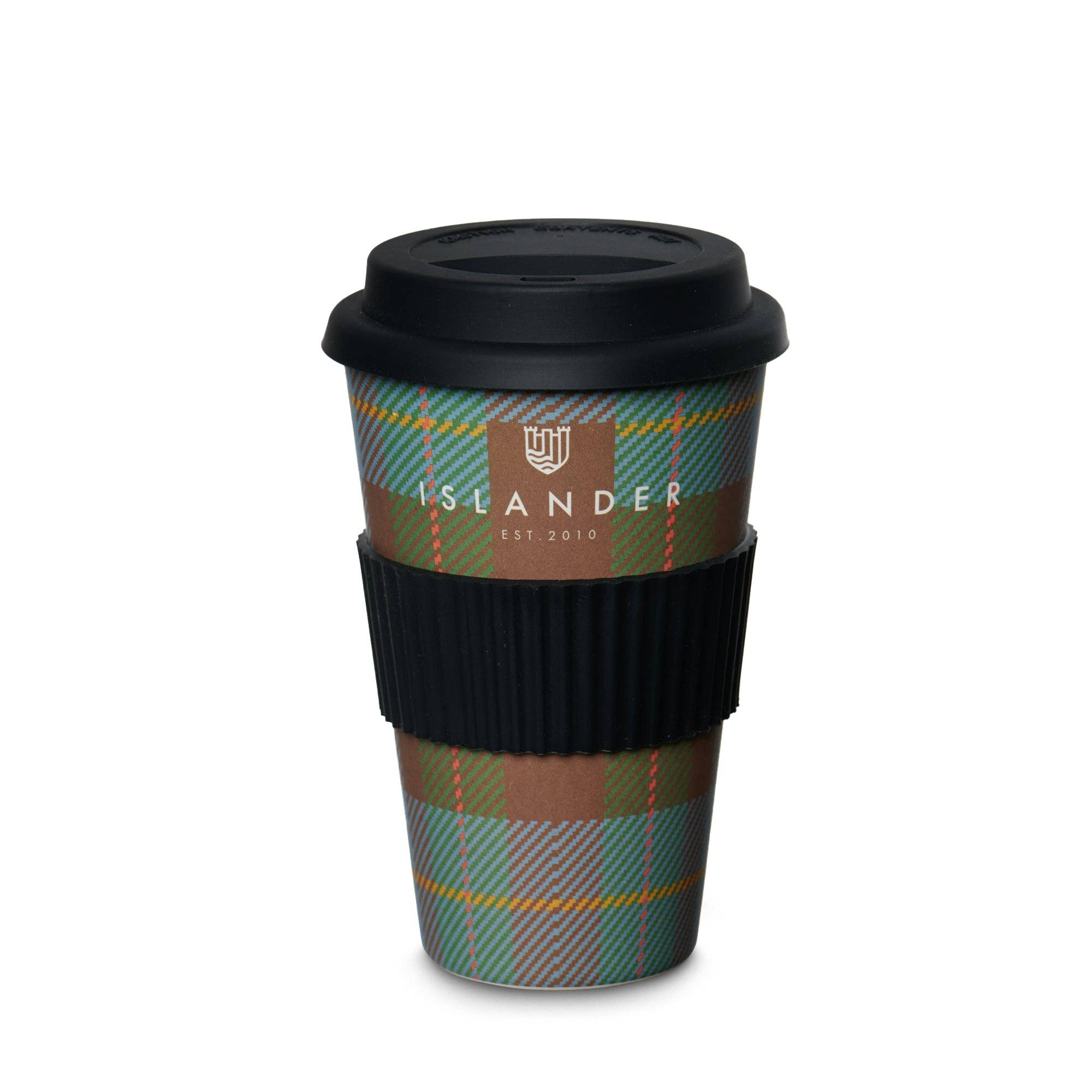 Islander Bamboo Coffee Cup: Blue Tartan - Image 6