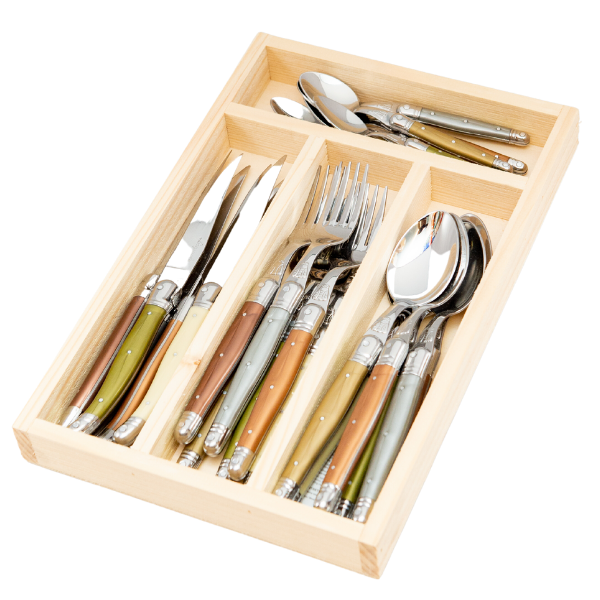 Jean Dubost 24 Pc Everyday Flatware Set Mineral