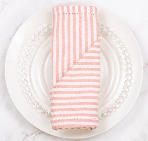 Madison Stripe Napkin Pink/White 18x18