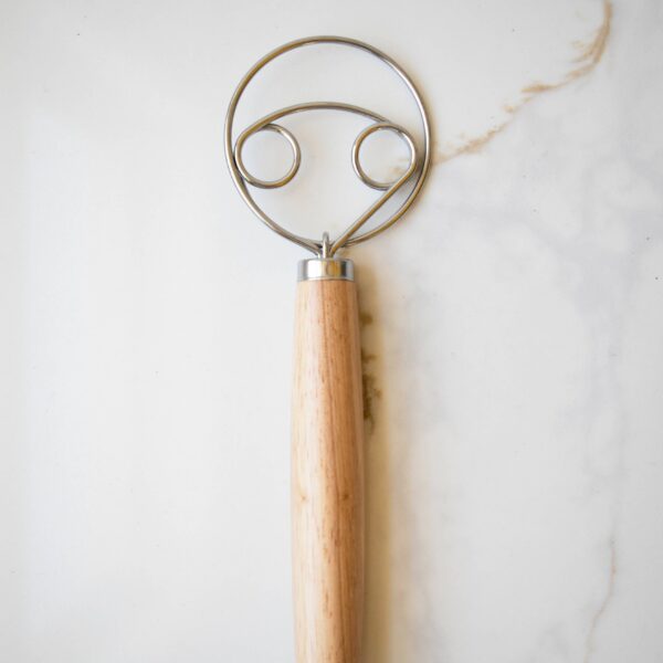 Dough Whisk Wooden Handle: Two rings - Image 3