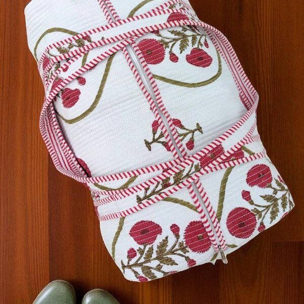 Ellison Burgundy Floral Duffle Bag - Image 4