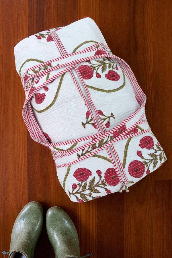 Ellison Burgundy Floral Duffle Bag - Image 4