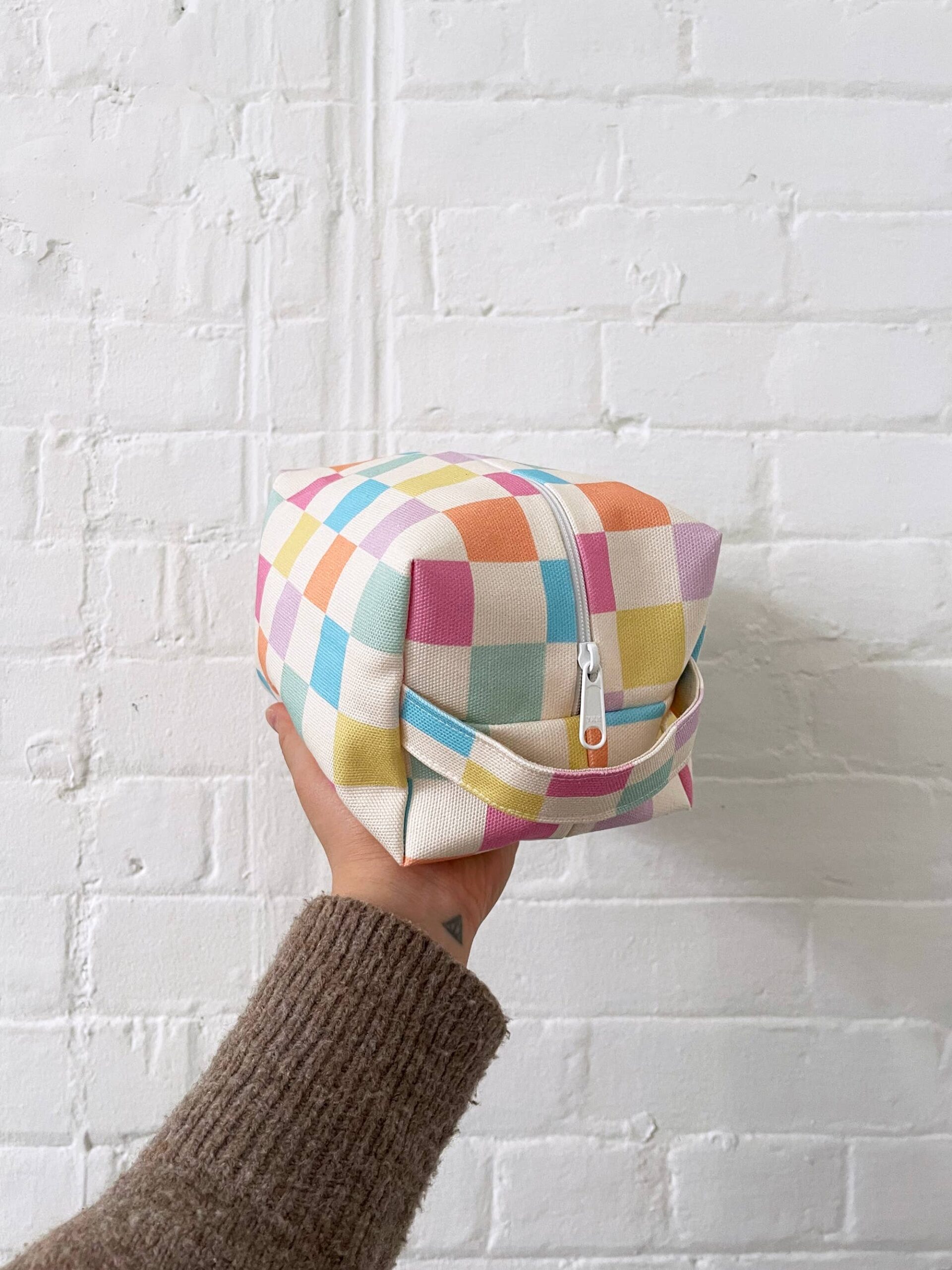 Freon Collective - Makeup Bag - Pastel Grid - Image 3