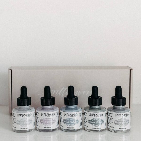 Cool Tone Calligraphy Ink Set of 5 - Image 2