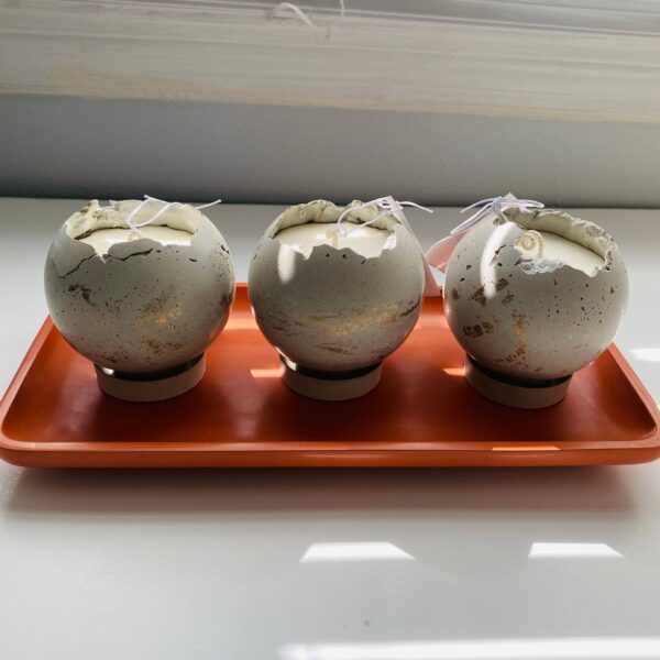 Mini Moon Candle | Sphere Concrete Candle: Moroccan Cashmere - Image 5
