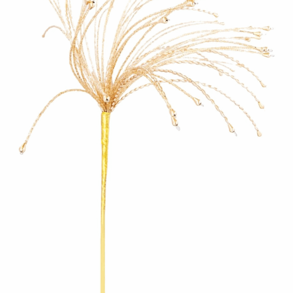 Metal & Glass Beaded Spray, Gold Finish