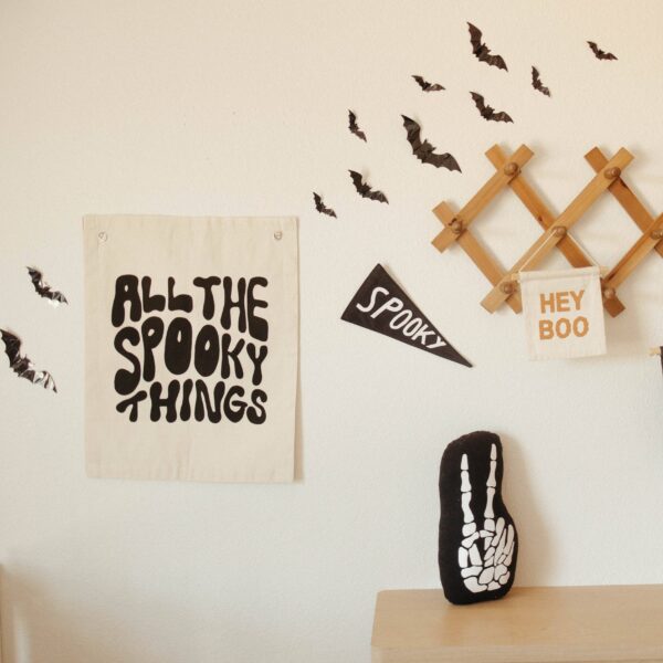 Imani + KIDS by Imani Collective - Skeleton peace sign pillow - Image 4