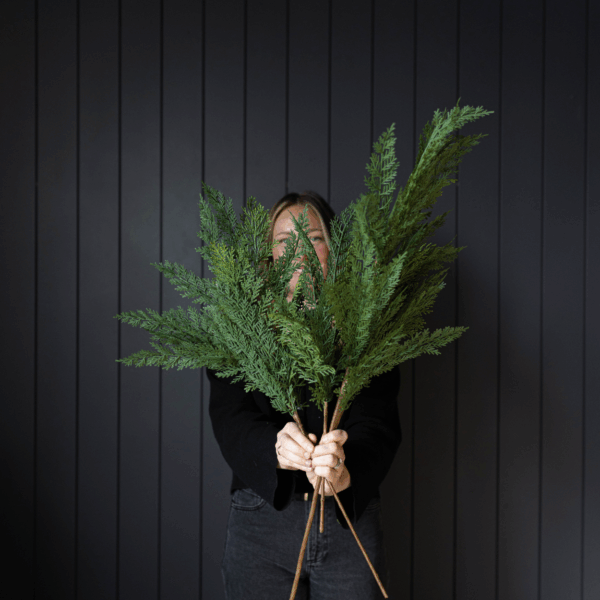 Cypress Leaf Full Real Touch Stems: Large Stem - 40" - Image 5