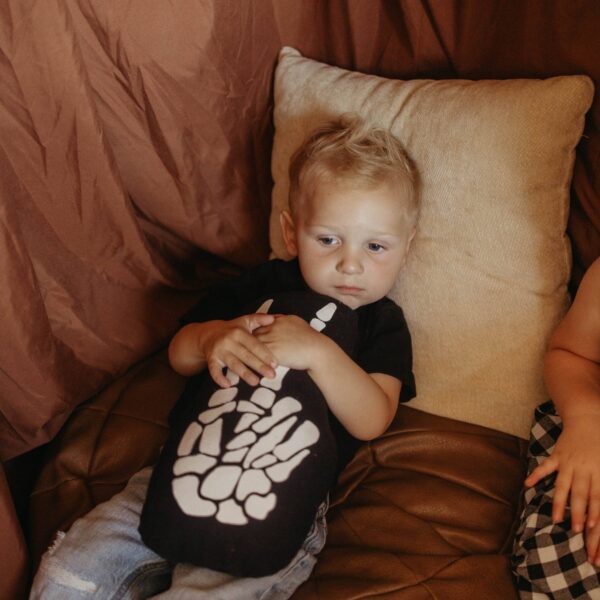 Imani + KIDS by Imani Collective - Skeleton peace sign pillow - Image 9