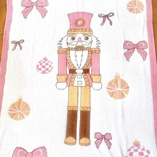 Pink Nutcracker Bow Luxury Blanket - Image 2