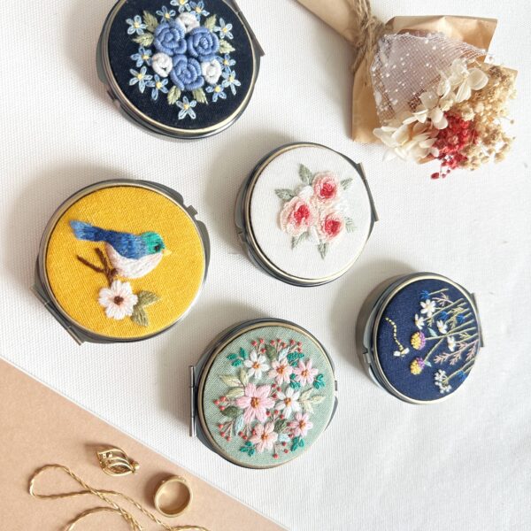 Quince Fables - Floral Embroidered Round Jewelry Box With Mirror
Success - Image 8