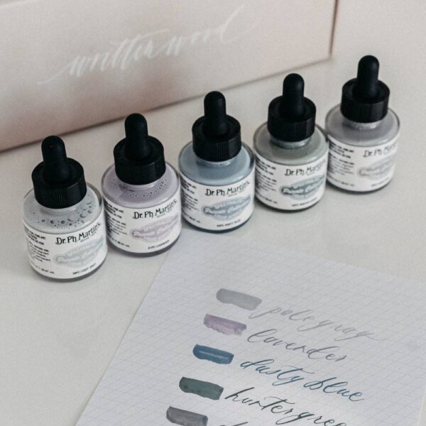 Cool Tone Calligraphy Ink Set of 5 - Image 6