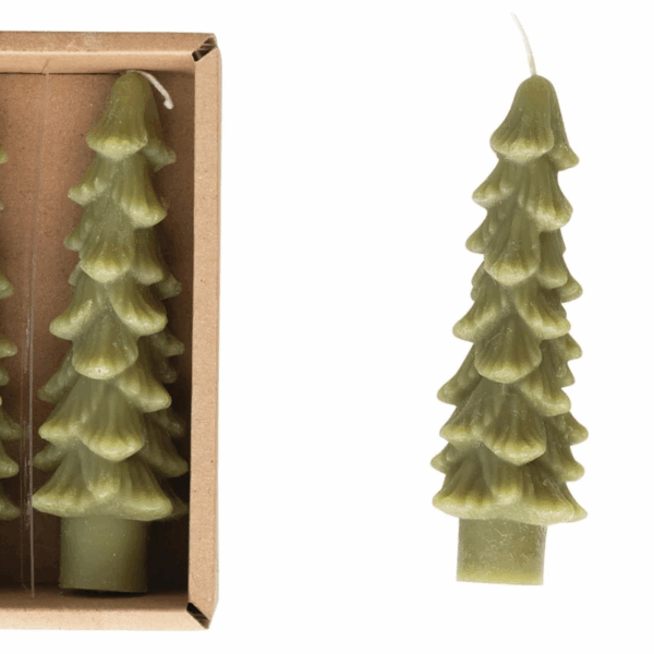 Unscented Tree Shaped Taper Candles, Set of 2 - Image 2