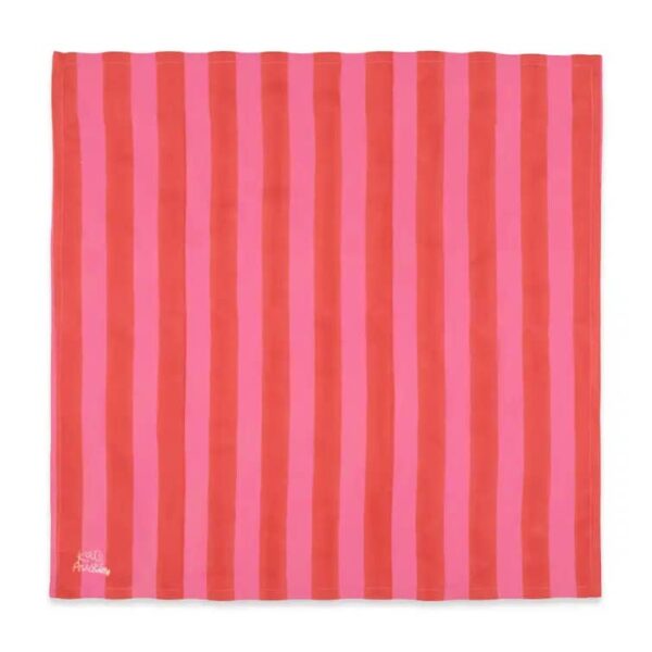 Frida Bandana in Fuchsia Red Cabana Stripe - Image 2