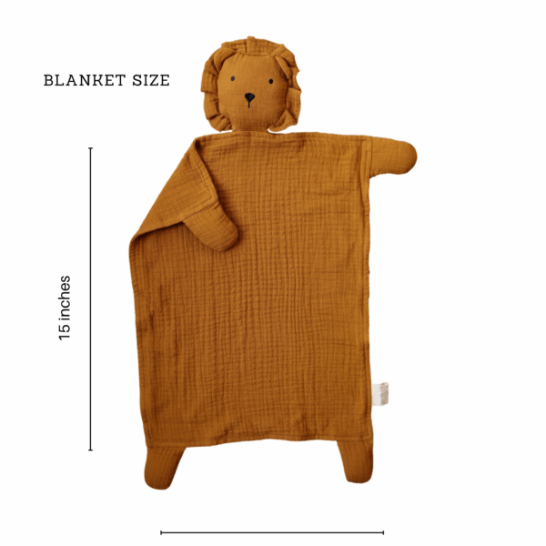 Toffee Lion Organic Cotton Muslin Lovey Blanket - Image 14
