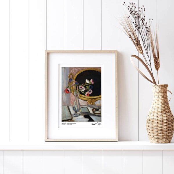 Sugar & Canvas - Henri Matisse Anémones Au Miroir Noir Art Print M148 - Image 2