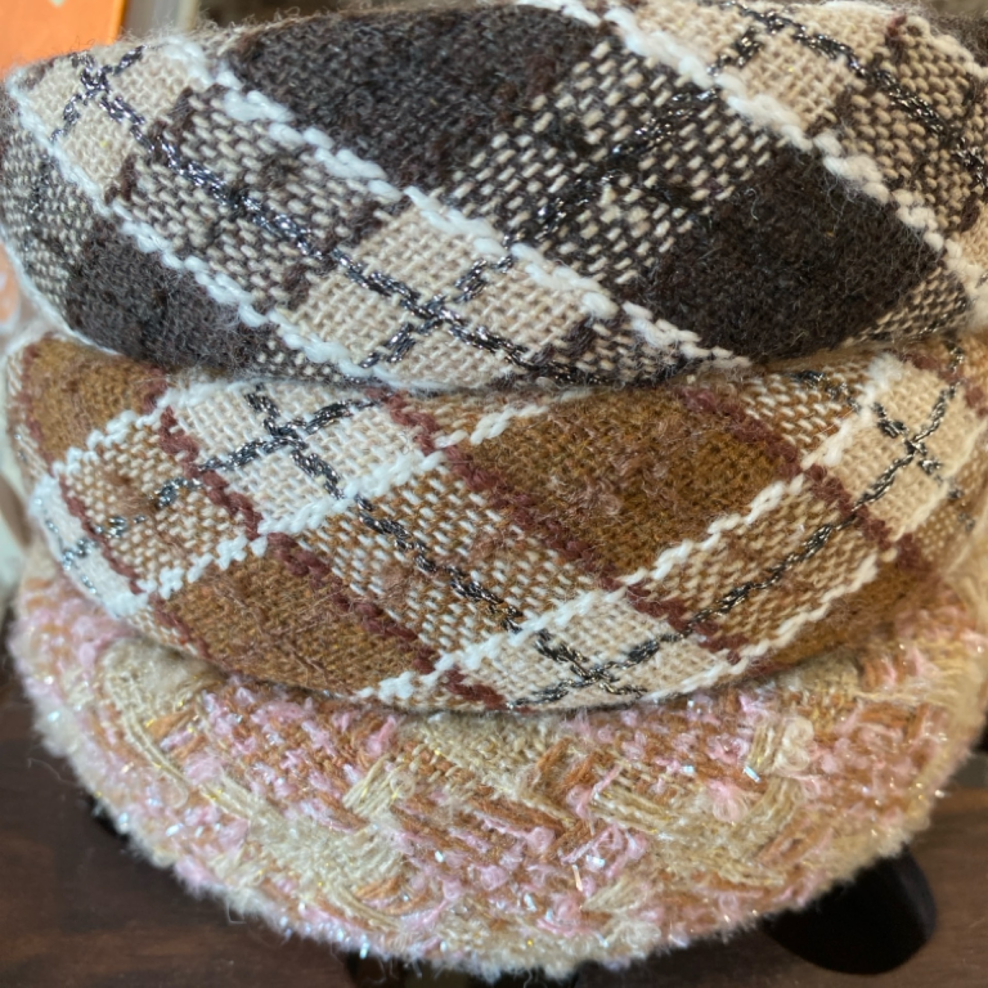 Adorro - Fall Multi Color Tweed Padded Headband - Image 4