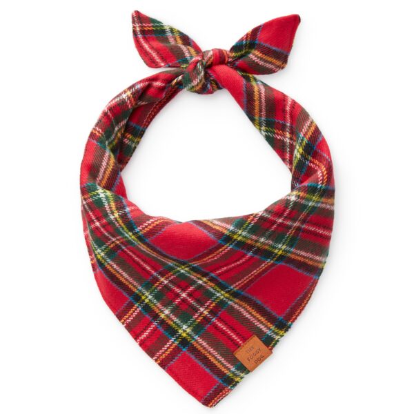 Tartan Plaid Flannel Holiday Dog Bandana: Small