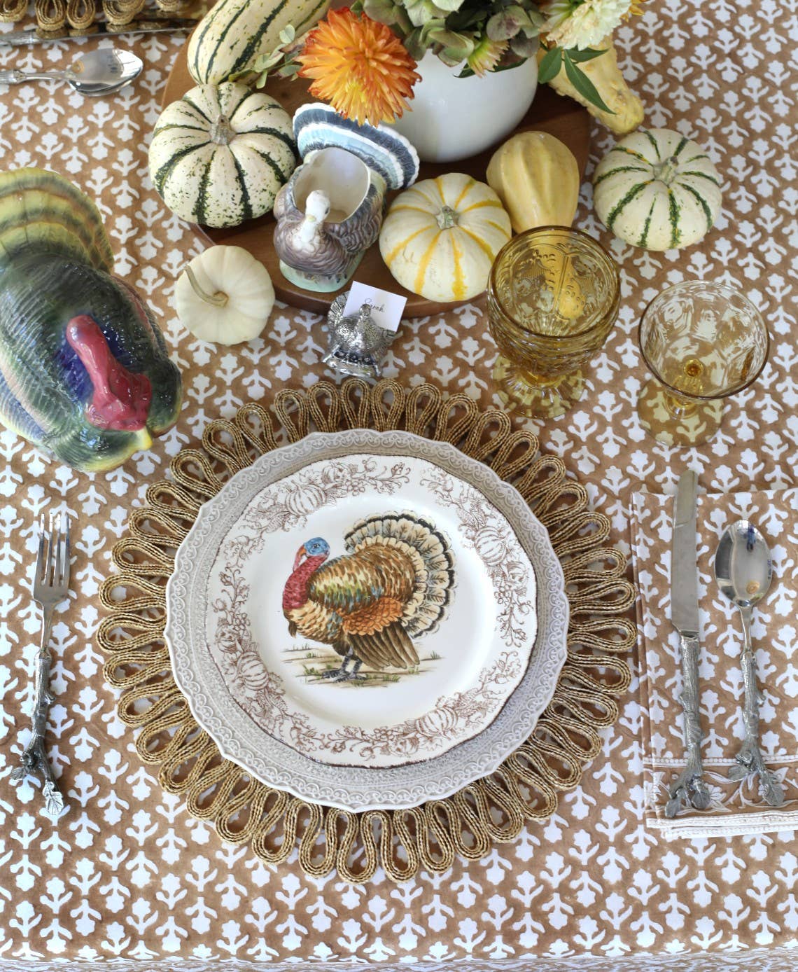 Pacific & Rose Textiles - Tablecloth Charlotte Caramel - Image 3