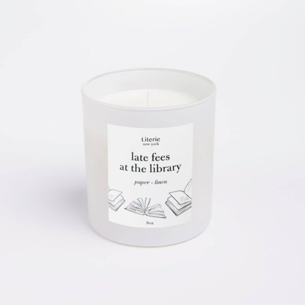 Literie - Late Fees at the Library - Jar Filled Candle - Image 3