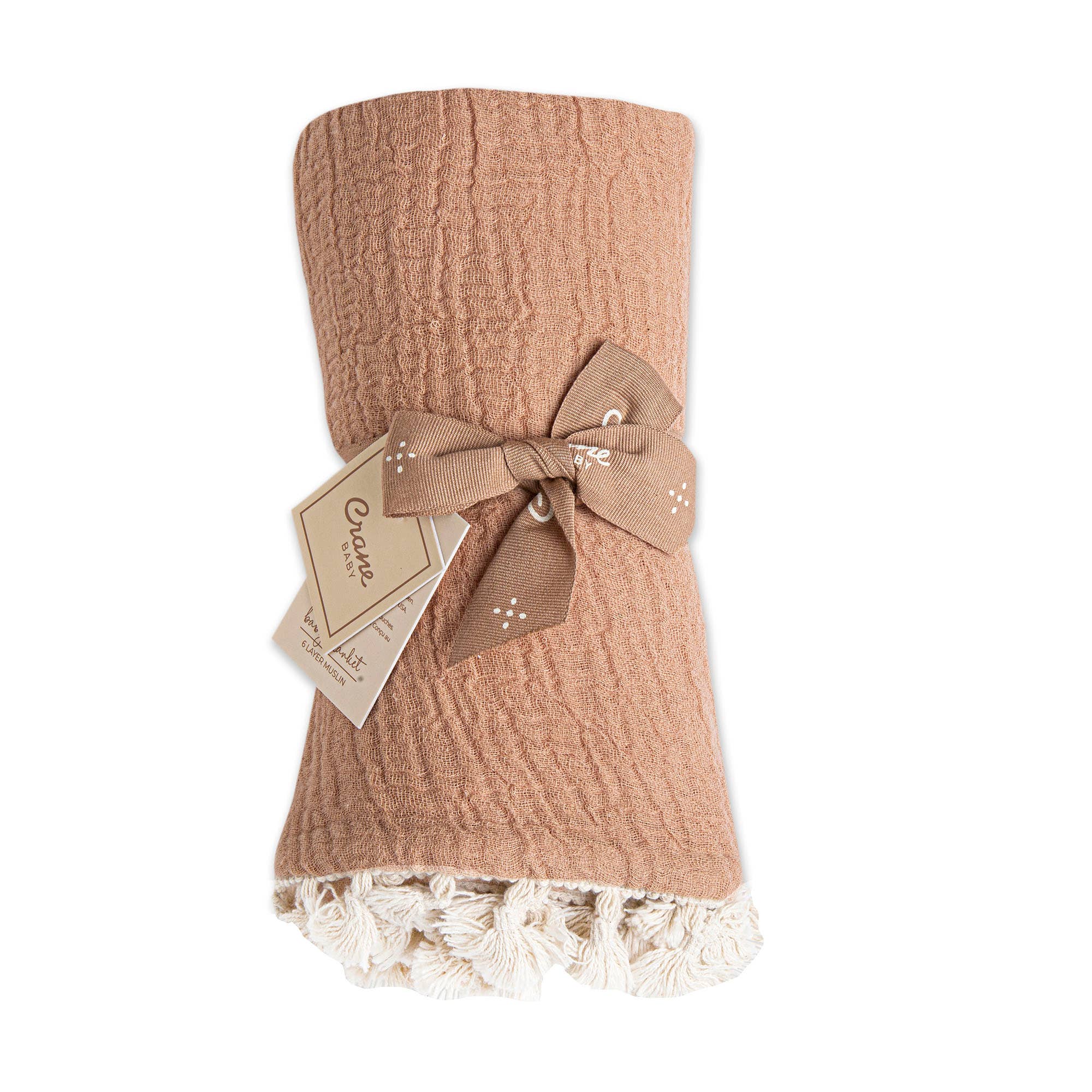 Crane Baby - 6 Layer Muslin Blanket Copper - Image 4
