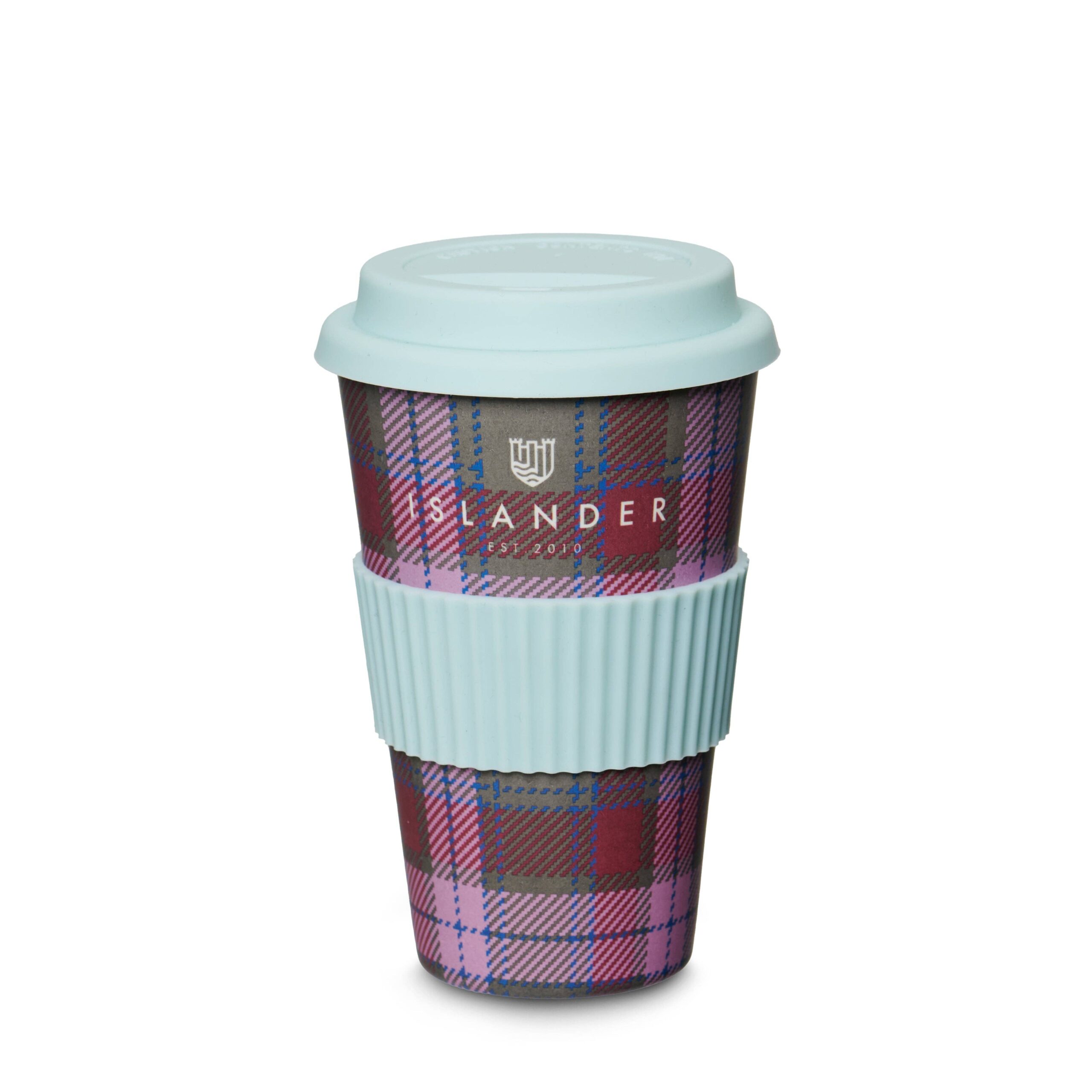 Islander Bamboo Coffee Cup: Blue Tartan - Image 9